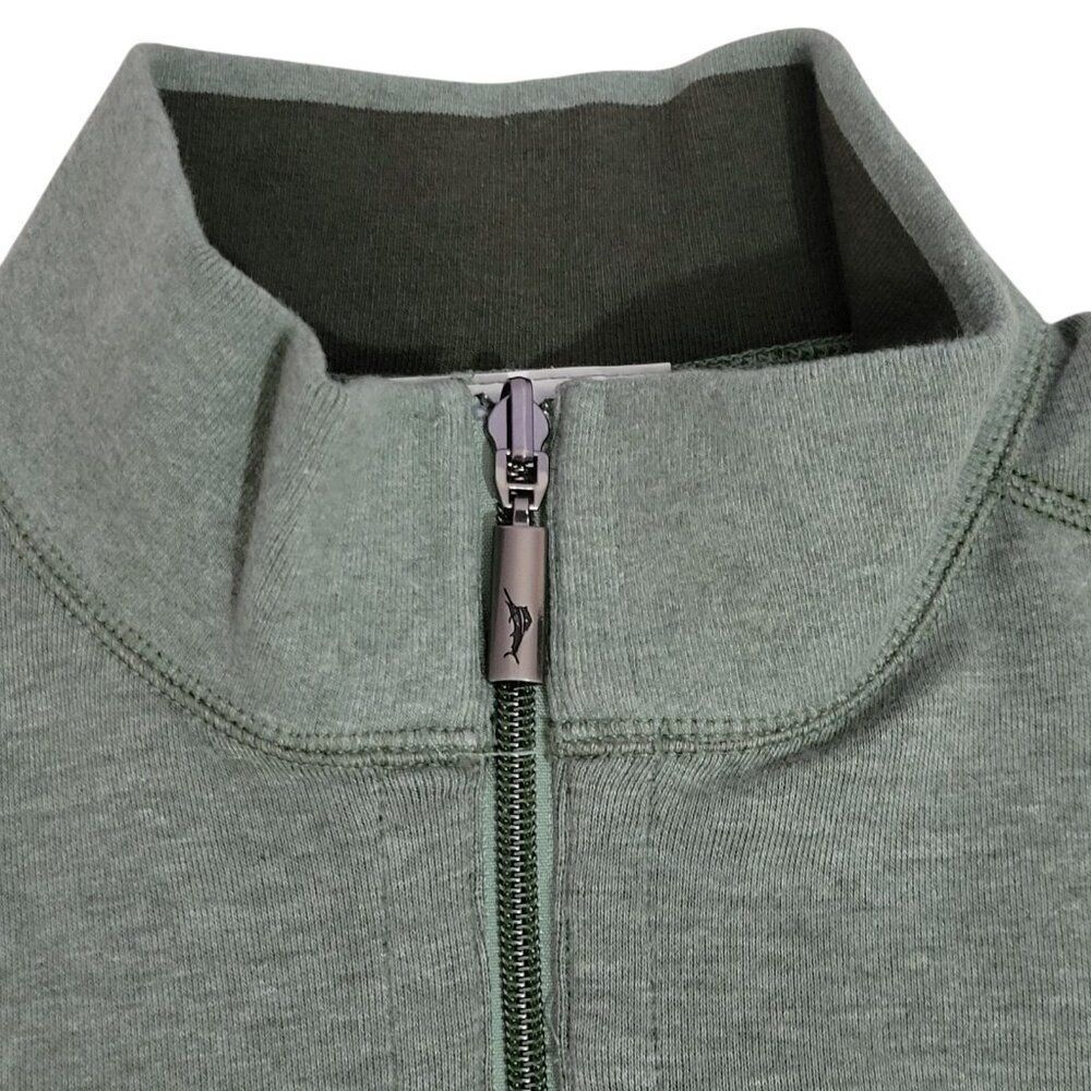 Tommy Bahama Flip Coast 1/2 Zip Sweatshirt Men Medium Pullover Reversible Green - Picture 3 of 15